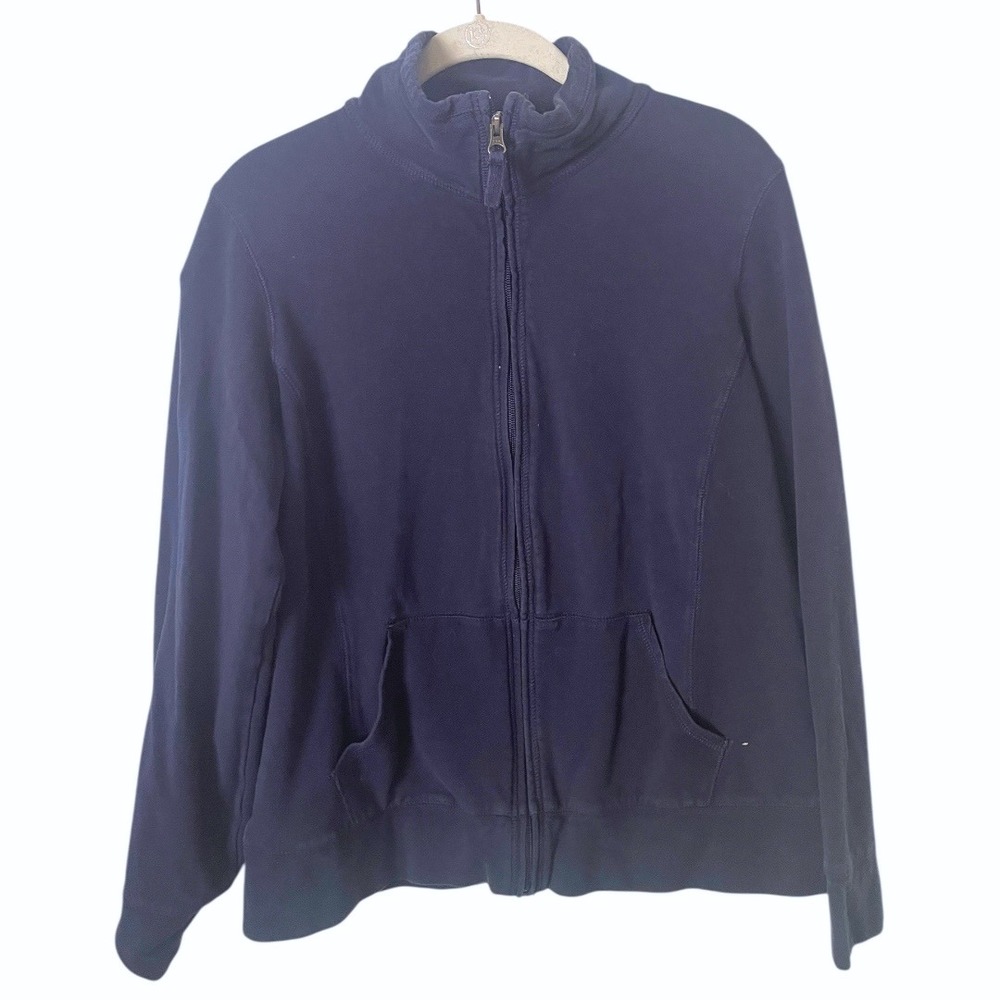 L.L.‎ Bean Navy Blue Cotton Full Zip Sweatshirt M
